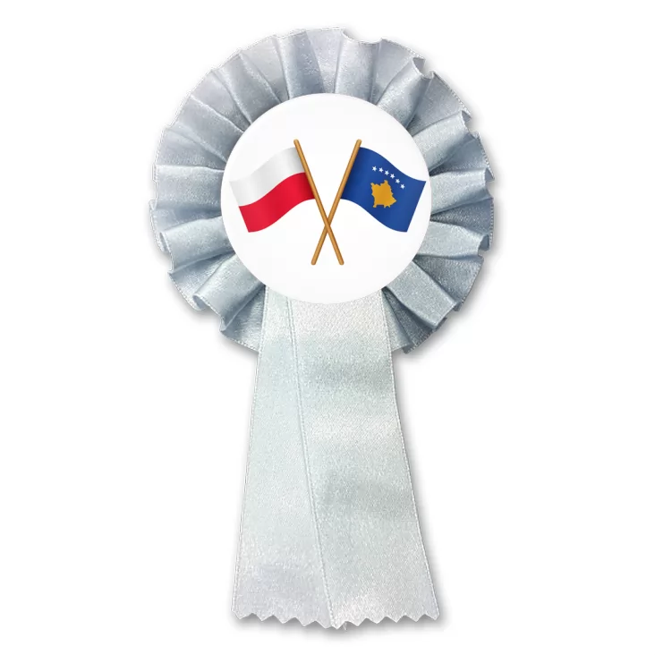 przypinka kotylion Flagi przyjaźni Polska Kosowo