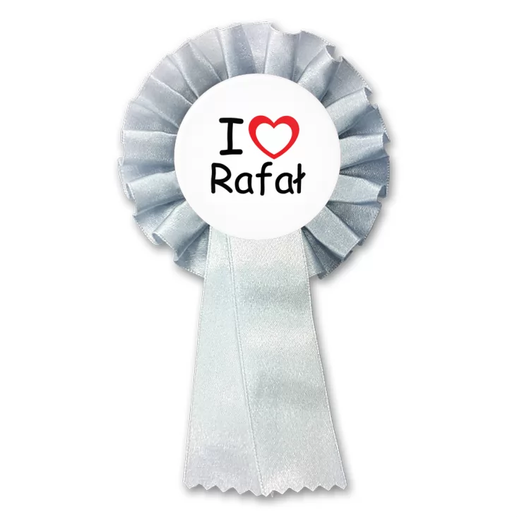 przypinka kotylion I love Rafał