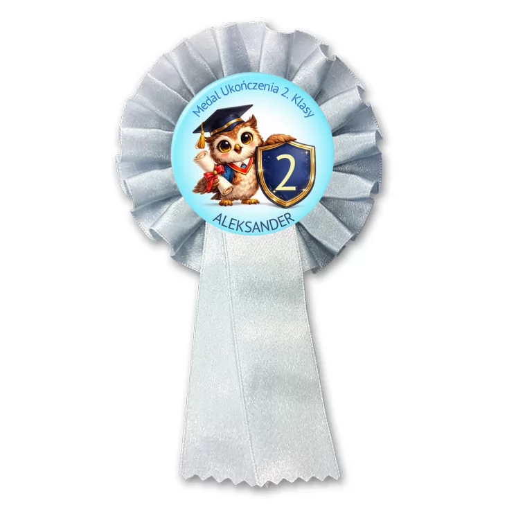 przypinka kotylion Medal ukończenia 2. klasy