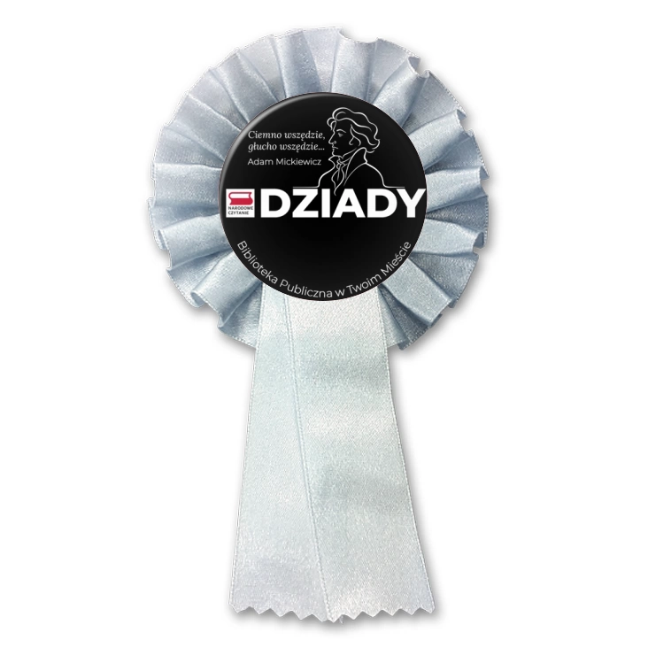 przypinka kotylion Narodowe Czytanie Ciemno wszędzie