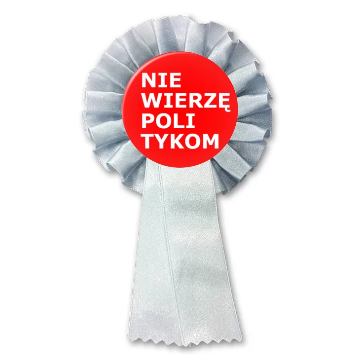 przypinka kotylion Nie wierzę politykom