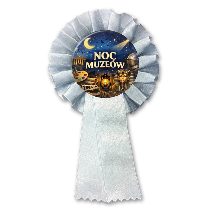 przypinka kotylion Noc Muzeów - Kleopatra i zbroja
