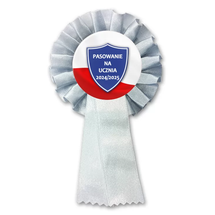 przypinka kotylion Pasowanie na ucznia Tarcza