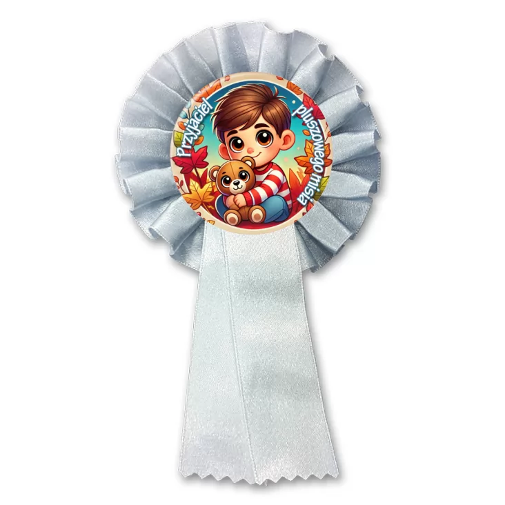przypinka kotylion Przyjaciel pluszowego misia chłopczyk