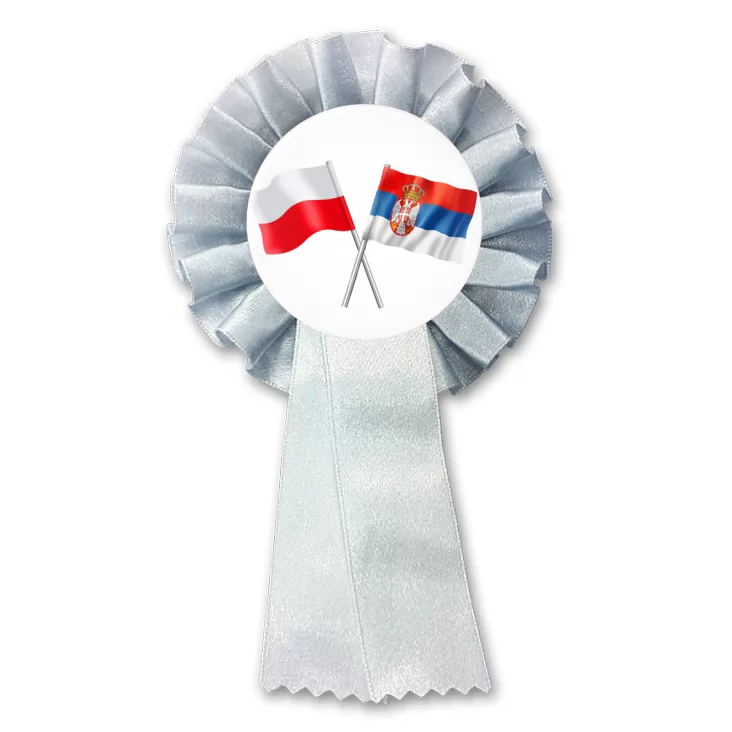 przypinka kotylion Przyjaźń polsko-serbska