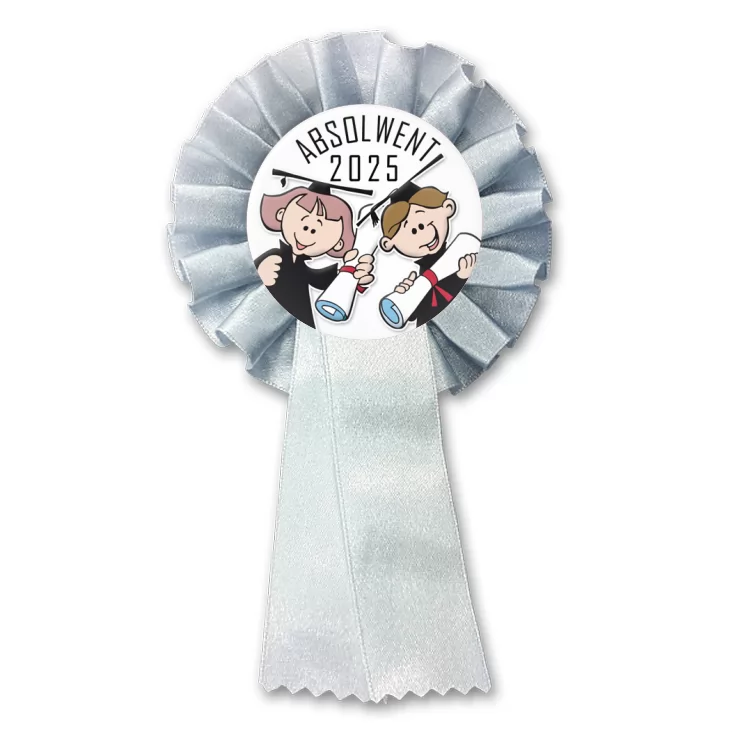 przypinka kotylion Absolwent chłopiec i dziewczynka