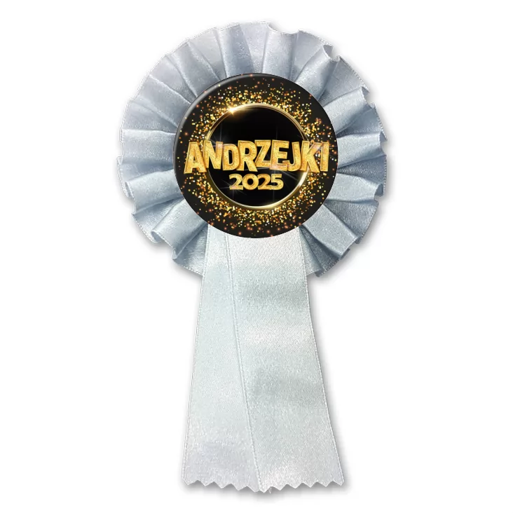 przypinka kotylion Andrzejki złoty napis