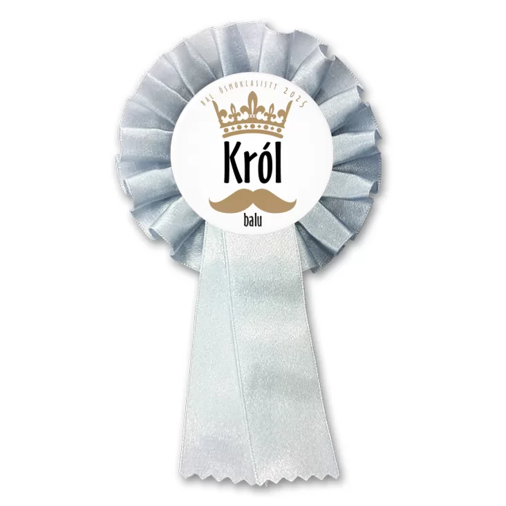 przypinka kotylion Bal ósmoklasisty Król balu z koroną
