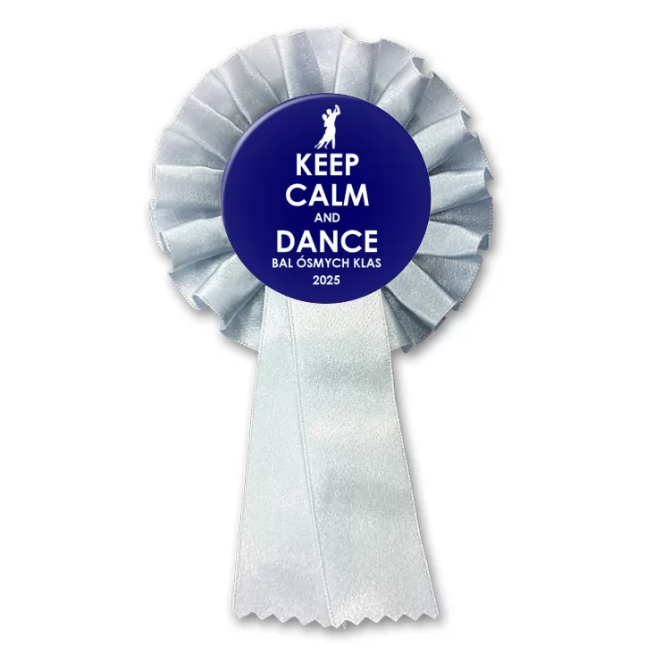 przypinka kotylion Bal Ósmych Klas keep calm and dance