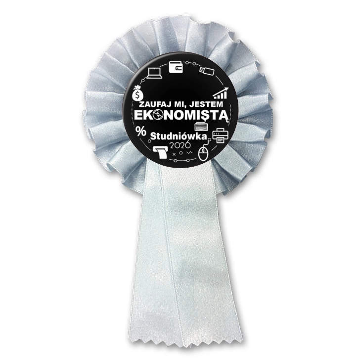 przypinka kotylion Studniówka czarna zaufaj mi Ekonomista