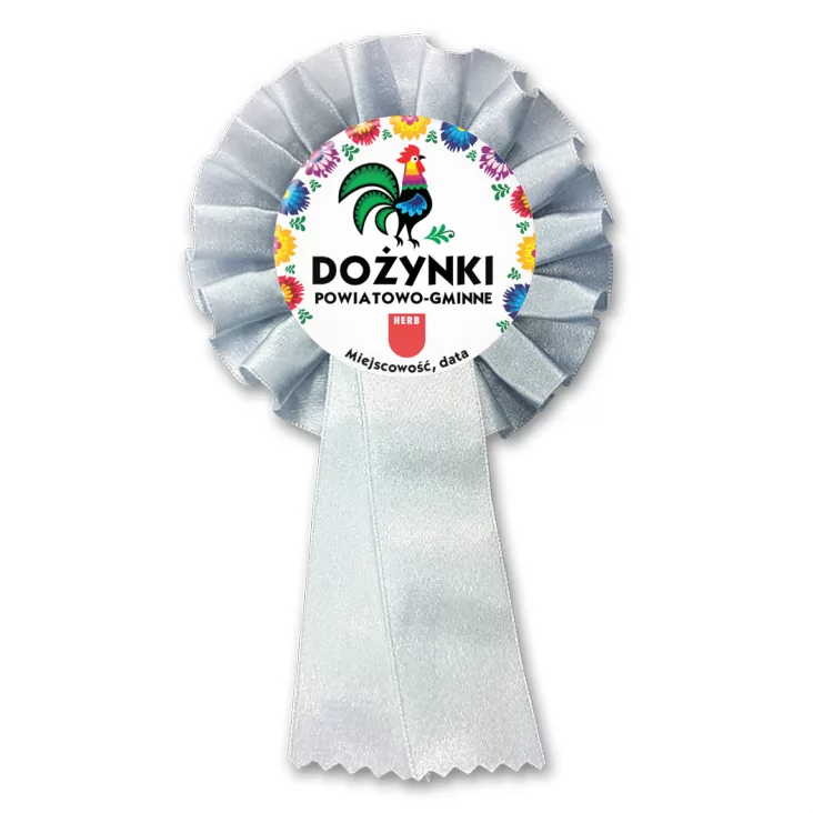 przypinka kotylion Dożynki powiatowo-gminne z kogutem