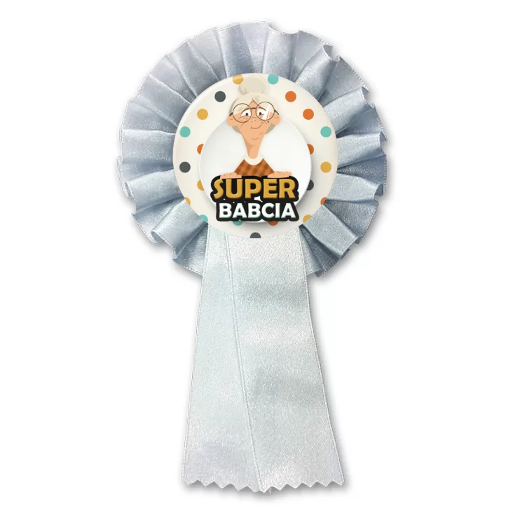 przypinka kotylion Dzień Babci - Super Babcia w okularach
