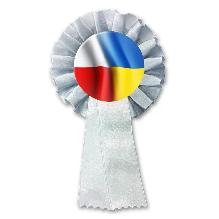 przypinka kotylion Flagi Polska Ukraina