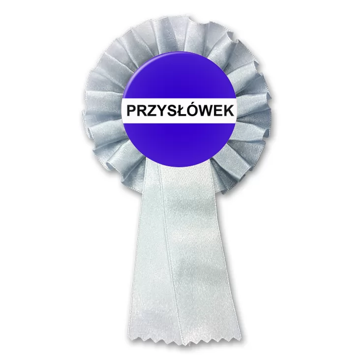 przypinka kotylion Gramatyka przysłówek