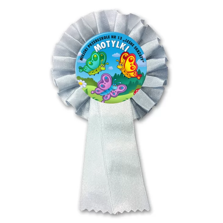 przypinka kotylion Grupa Motylki Przedszkole nr 13 Leśne Skrzaty