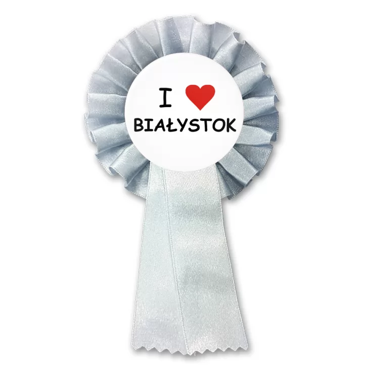 przypinka kotylion I love Białystok