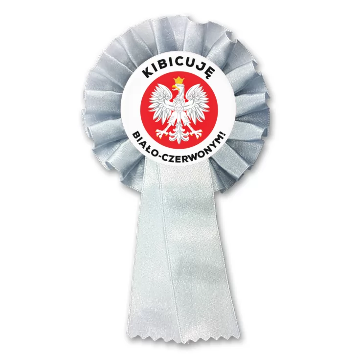 przypinka kotylion Kibicuję biało-czerwonym