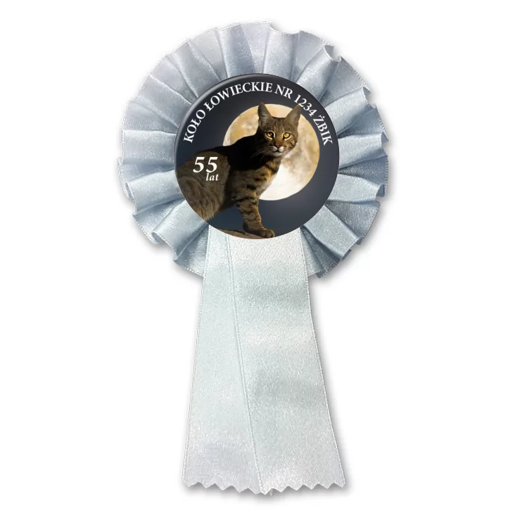 przypinka kotylion Koło Łowieckie Żbik Jubileusz