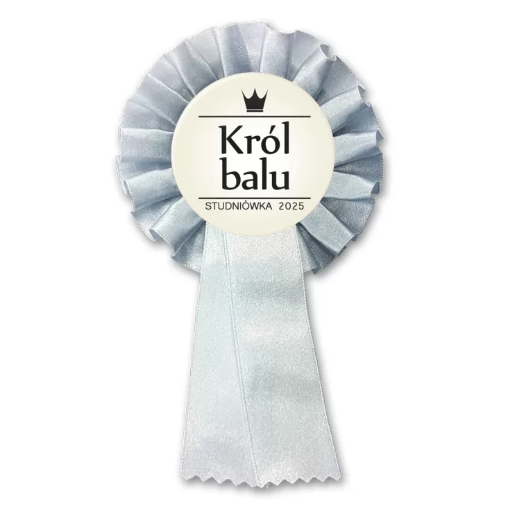 przypinka kotylion Król Balu z koroną studniówka