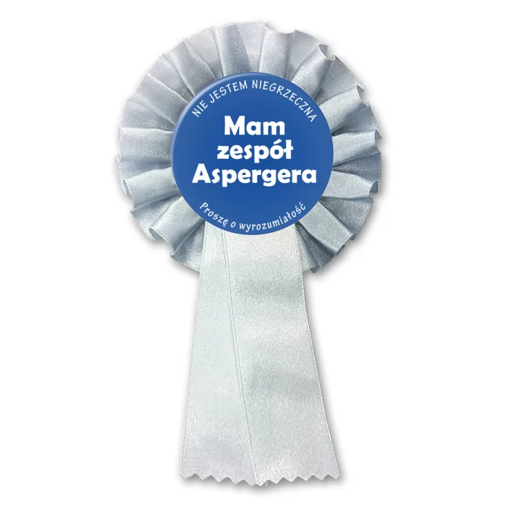 przypinka kotylion Mam zespół Aspergera