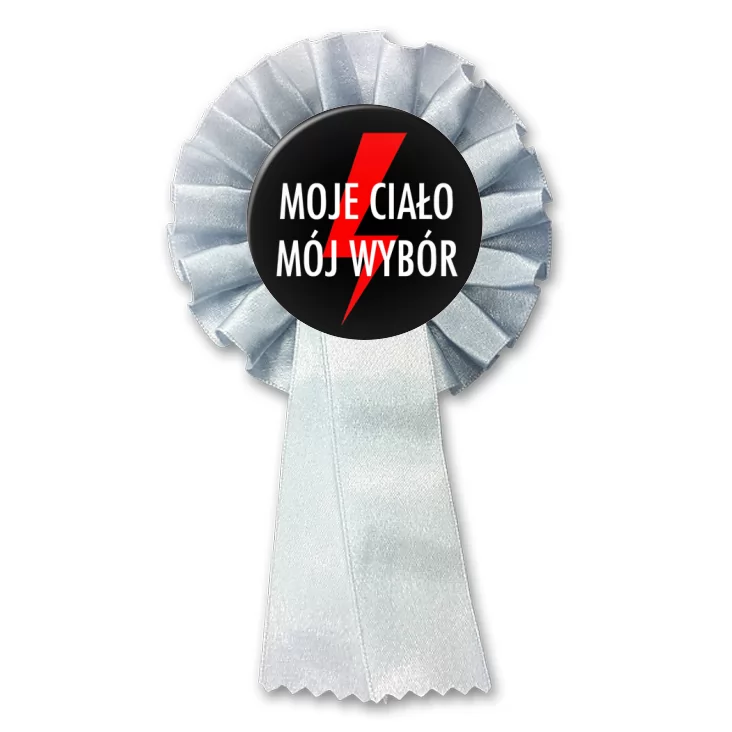 przypinka kotylion Moje ciało mój wybór