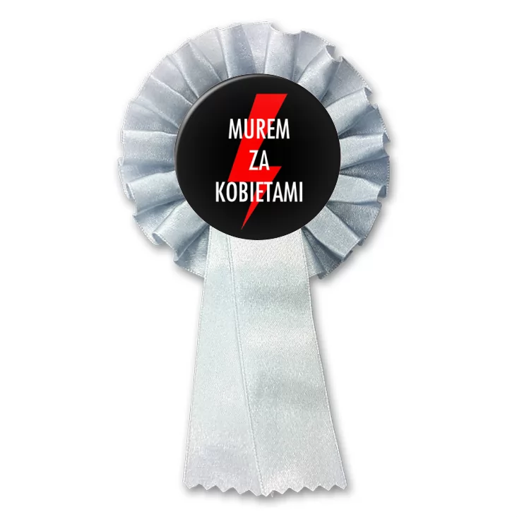 przypinka kotylion Murem za kobietami