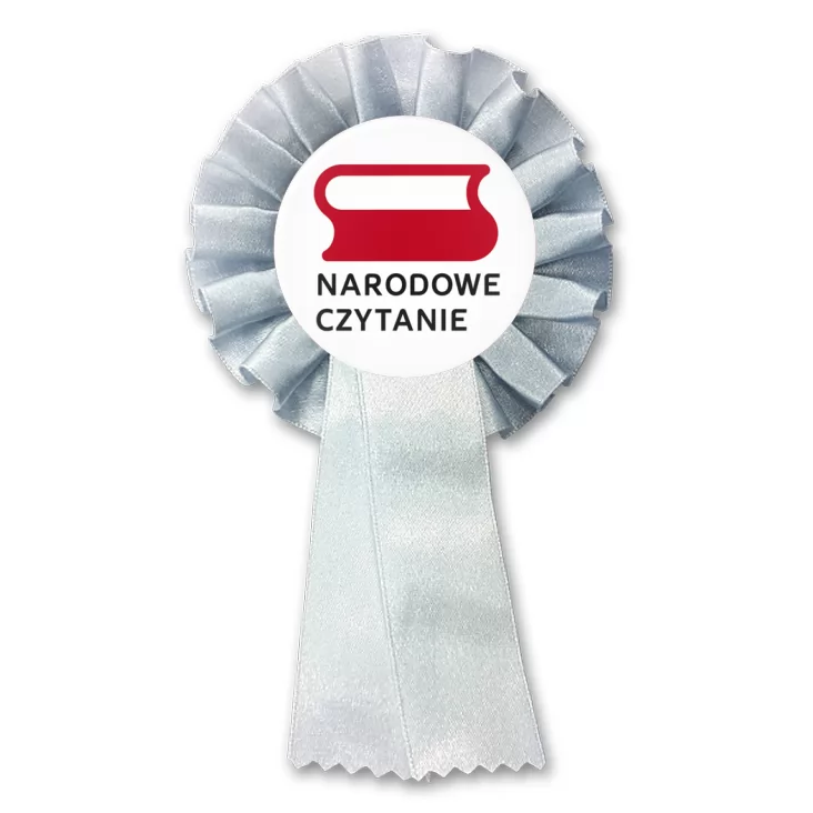 przypinka kotylion Narodowe Czytanie logo