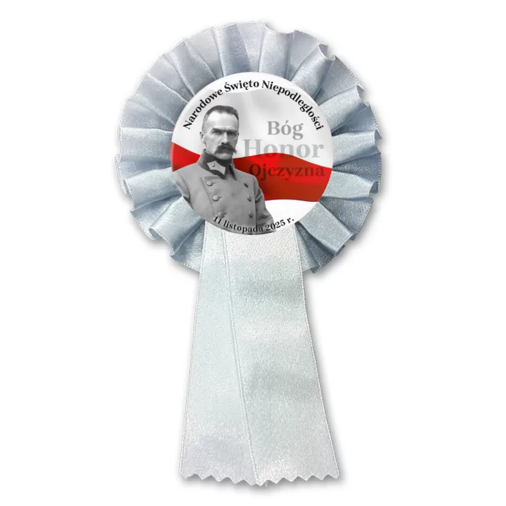 przypinka kotylion Narodowe Święto Niepodległości z Piłsudskim