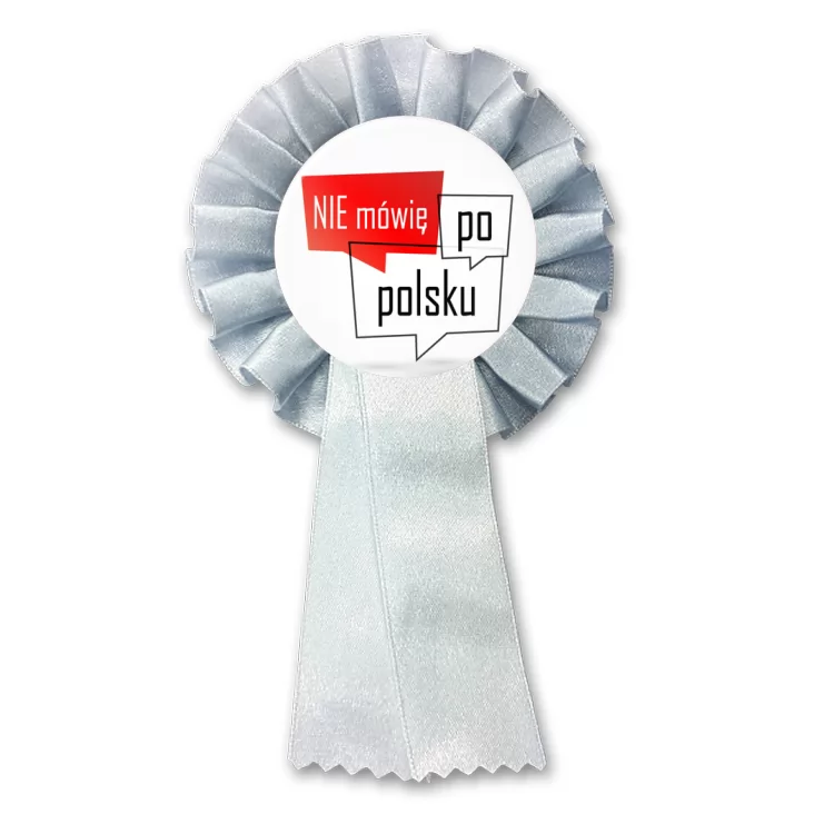 przypinka kotylion Nie mówię po polsku