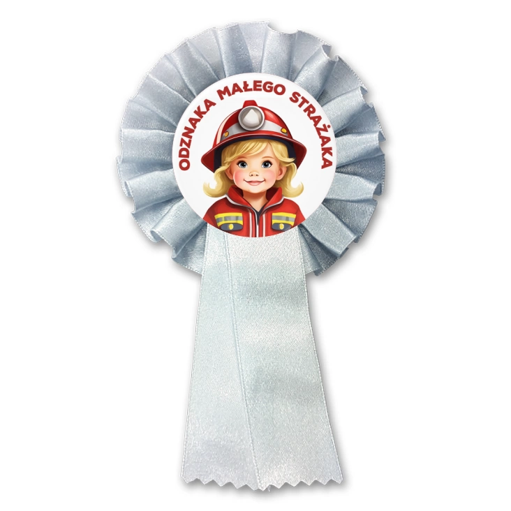 przypinka kotylion Odznaka Małego Strażaka dziewczynka strażak