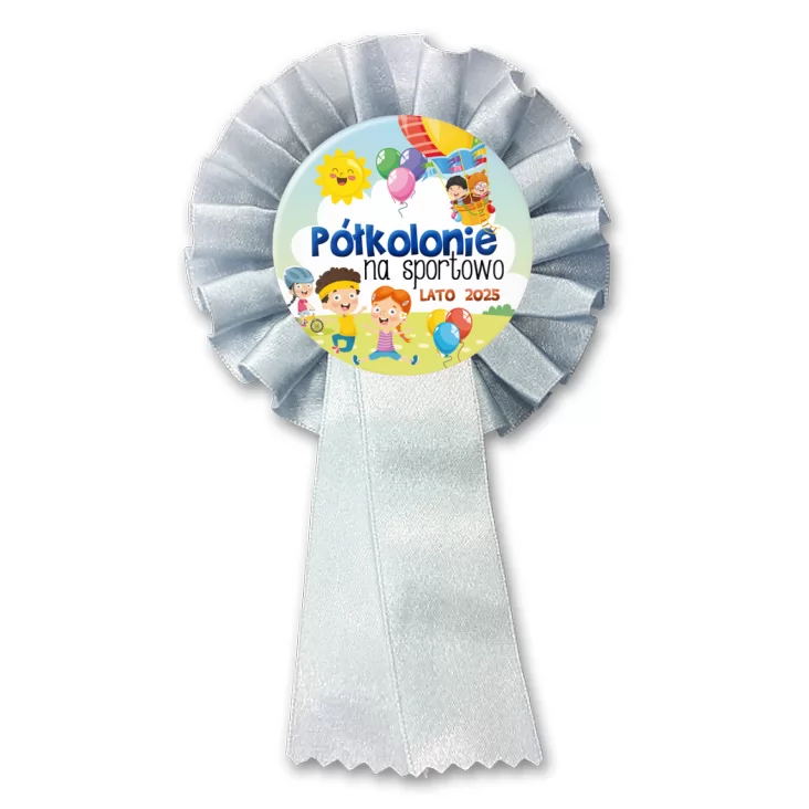 przypinka kotylion Półkolonie na sportowo