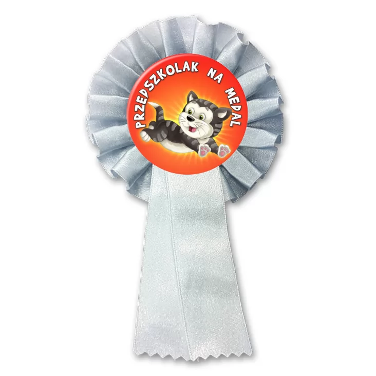 przypinka kotylion Przedszkolak na medal grupa kotki