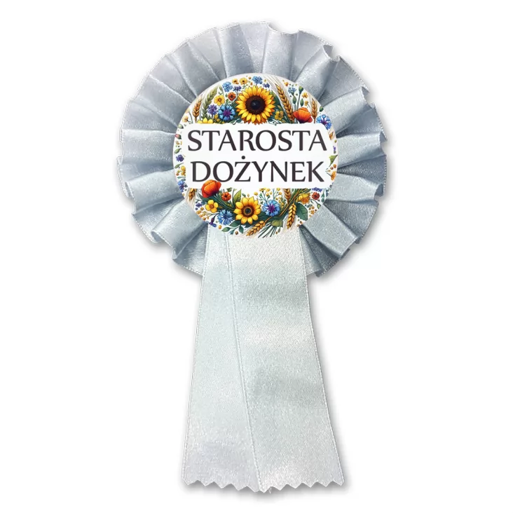 przypinka kotylion Starosta dożynek kwiaty polne