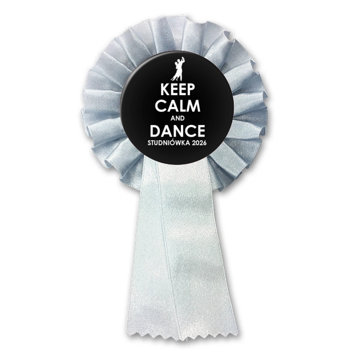 przypinka kotylion Studniówka keep calm czarna