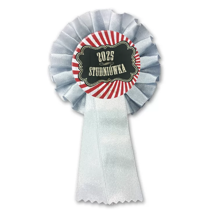 przypinka kotylion Studniówka z motywem rozety