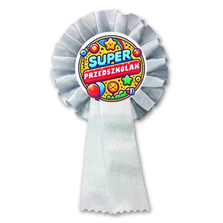 przypinka kotylion Super Predszkolak na kolorowo