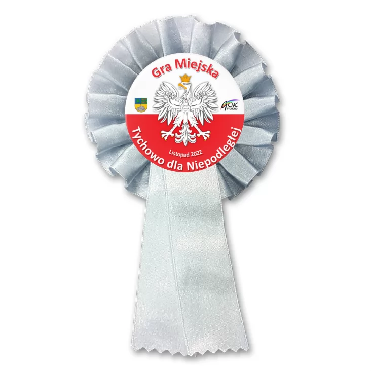 przypinka kotylion Tychowo dla Niepodległej 2022