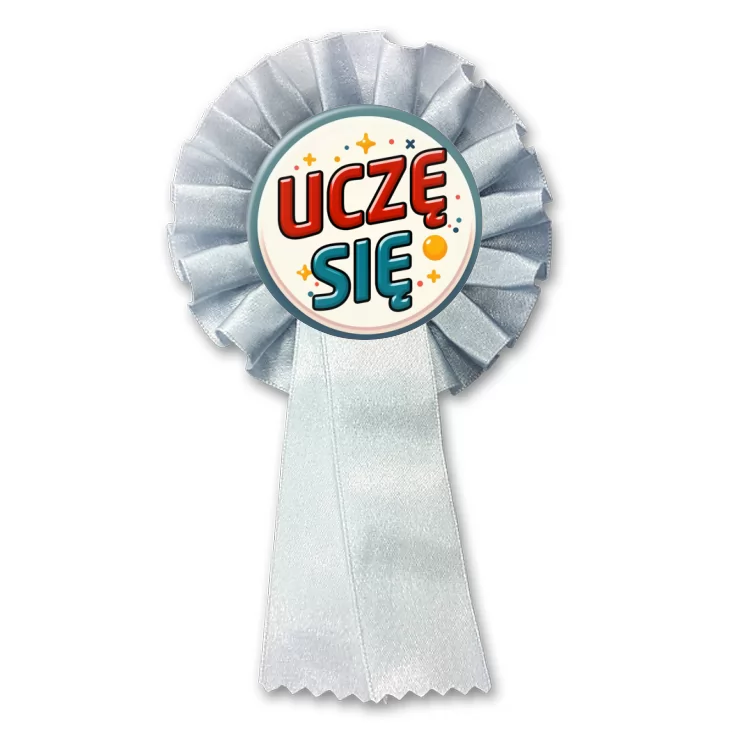przypinka kotylion Uczę się kolorowe litery