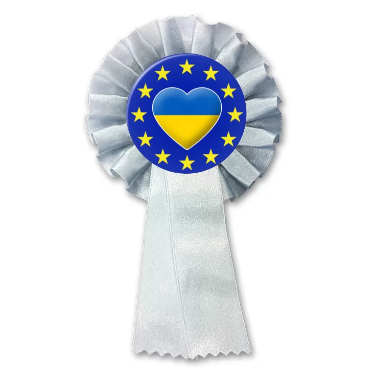 przypinka kotylion Ukraina w gwiazdkach Unii Europejskiej