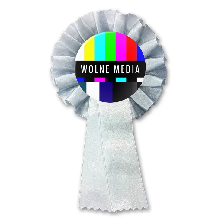 przypinka kotylion Wolne media brak sygnału