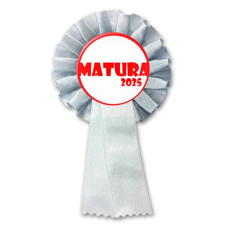 przypinka kotylion Matura czerwony napis