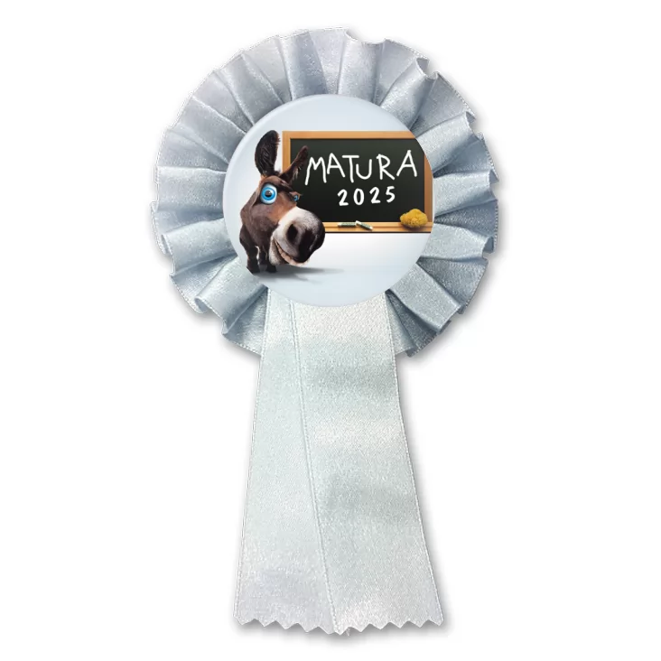przypinka kotylion Matura osioł przy tablicy