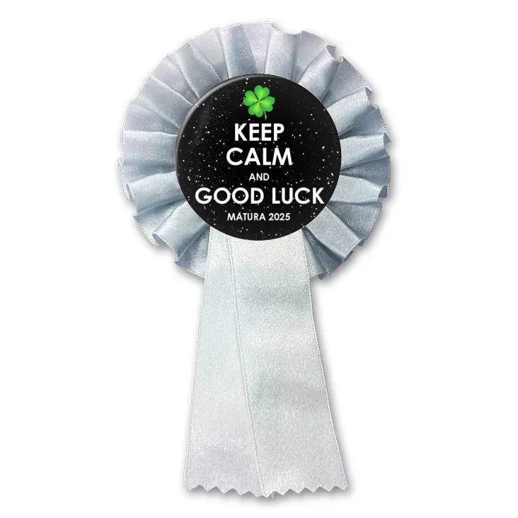 przypinka kotylion Matura Keep Calm and Good Luck