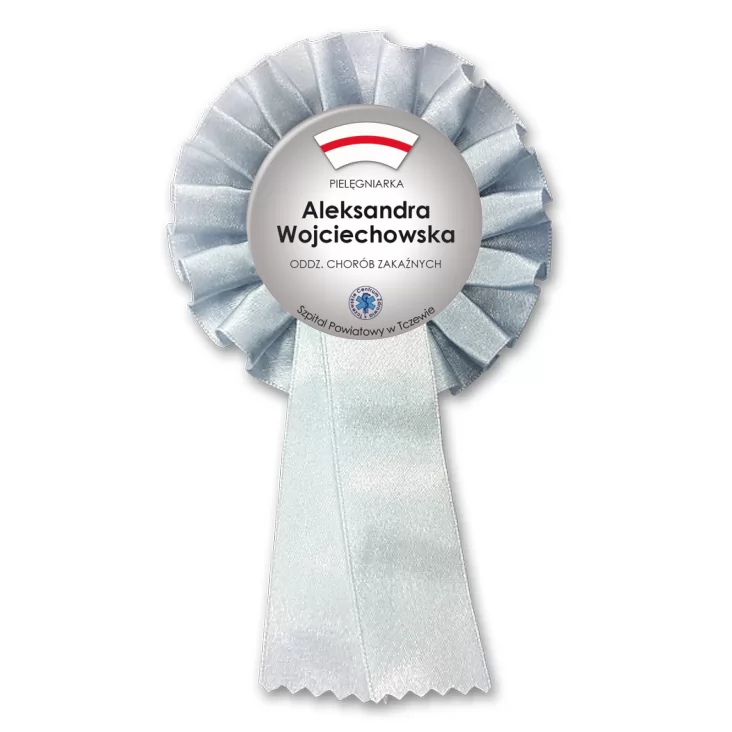 przypinka kotylion Szpital Powiatowy w Tczewie - pielęgniarka położna