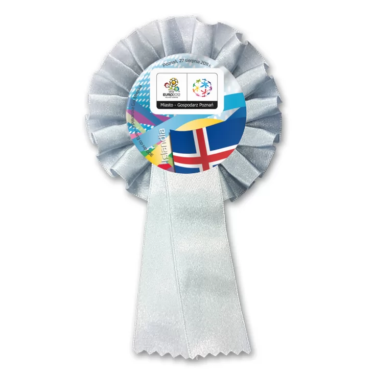przypinka kotylion 300 dni do Euro - II Piłkarska Gra Miejska - Islandia