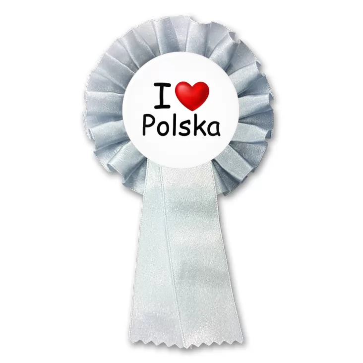 przypinka kotylion I love Polska serduszko