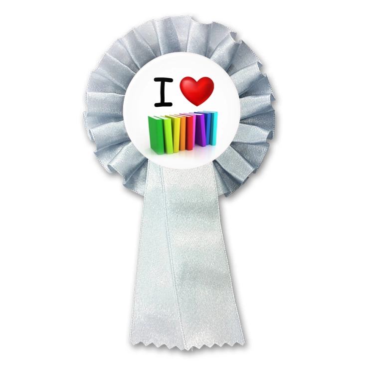 przypinka kotylion I love książki