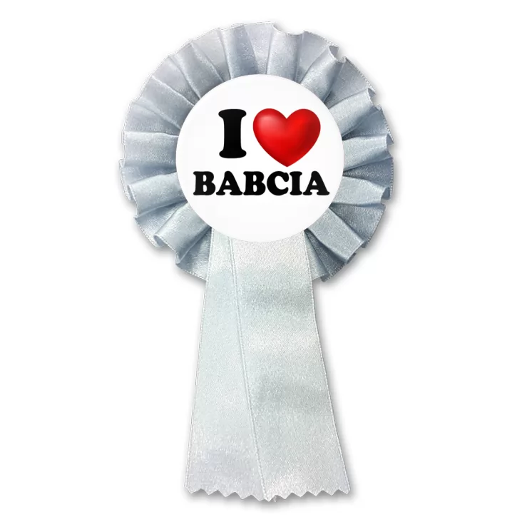 przypinka kotylion I love babcia