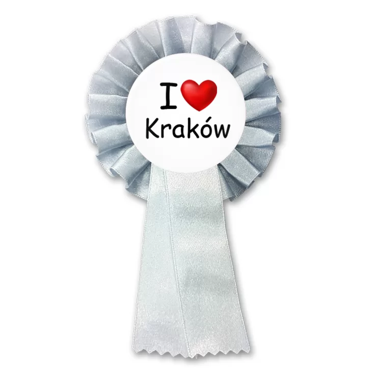 przypinka kotylion I love Kraków