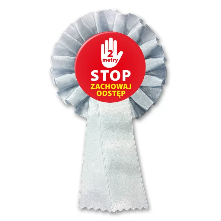 przypinka kotylion Zachowaj odstęp stop